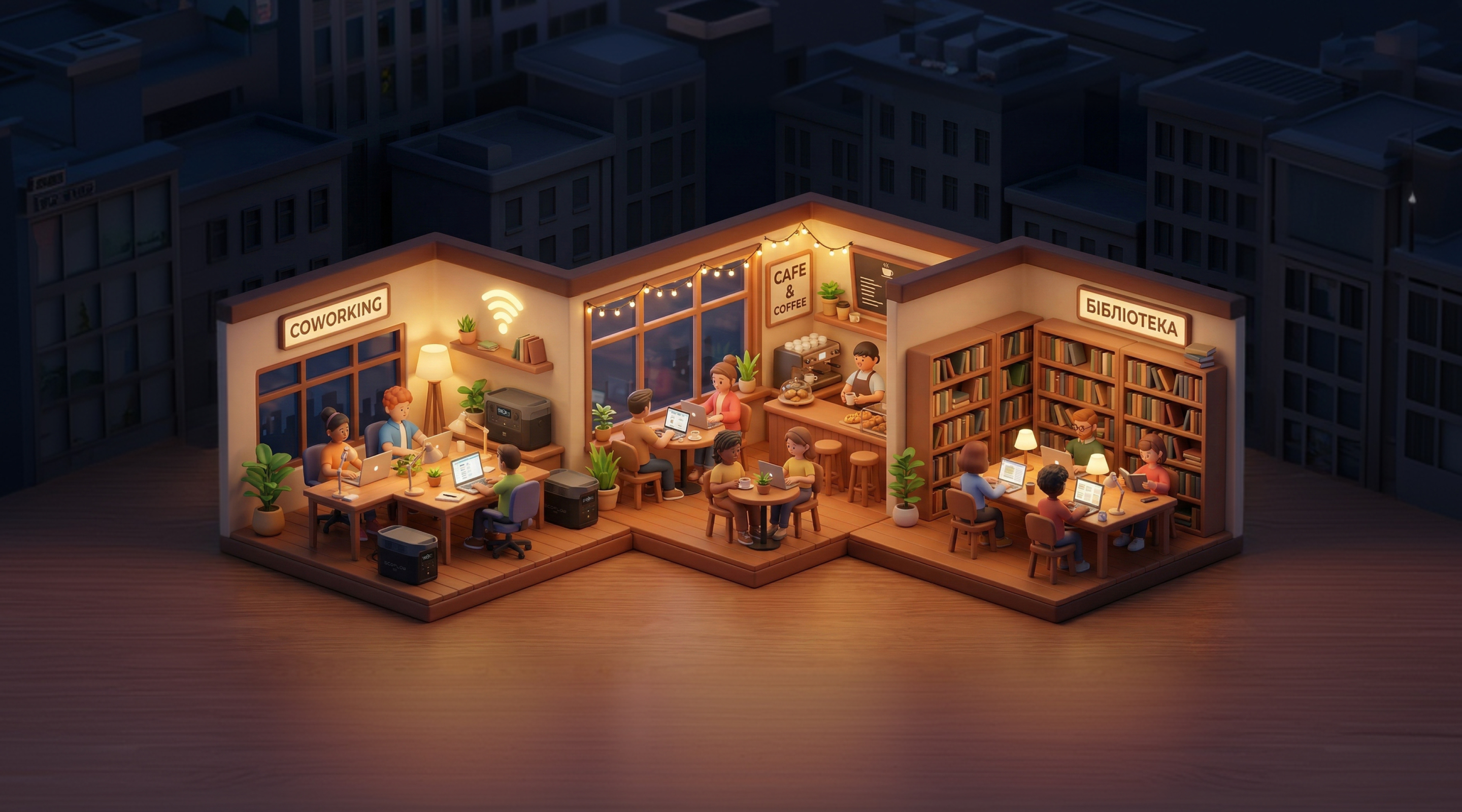 Де працювкати під час відключень світла: коворкінги, кав'ярні й бібліотеки